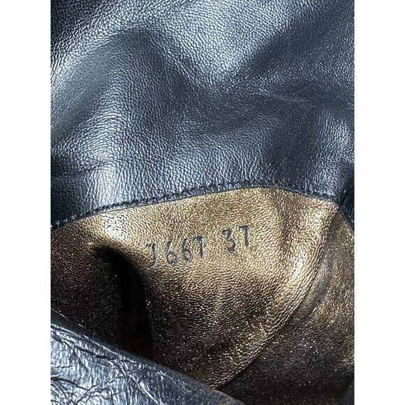 SAINT LAURENT Tribute 105 Black Suede Knee High Tall Platform Heels Boots 37 - Picture 5 of 7